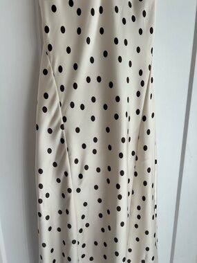 🔥🔥Zara Polka Dot Satin Slip Dress Open Back NWT